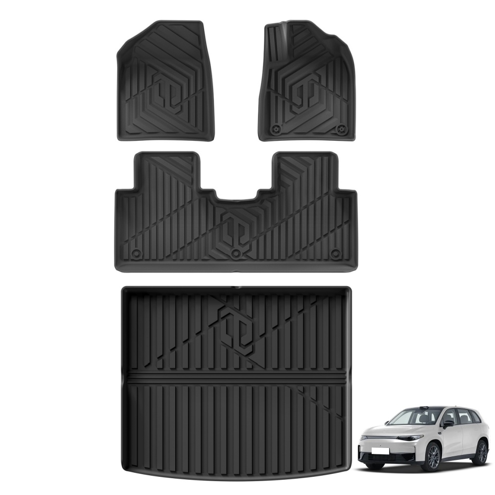 Car Floor Mat - LUCKEASY พรมปูพื้นรถยนต์และแผ่นรองท้ายรถ TPE 3D สำหรับ Leapmotor