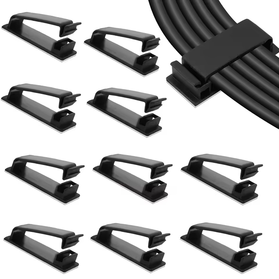 Car Cable Organizer - ที่จัดระเบียบสายเคเบิลแบบมีกาวในตัว คลิปหนีบสายเคเบิล ตัวยึดสายเคเบิล อุปกรณ์จัดการสายเคเบิล สาย USB