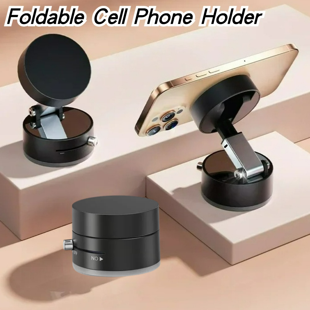 Car Phone Holder - ที่วางสูญญากาศแม่เหล็กประสิทธิภาพสูงขาตั้งโทรศัพท์สากลแบบพับได้สําหรับรถเดสก์ท็อปห้องน้ําอุปกรณ์กีฬากลางแจ้ง