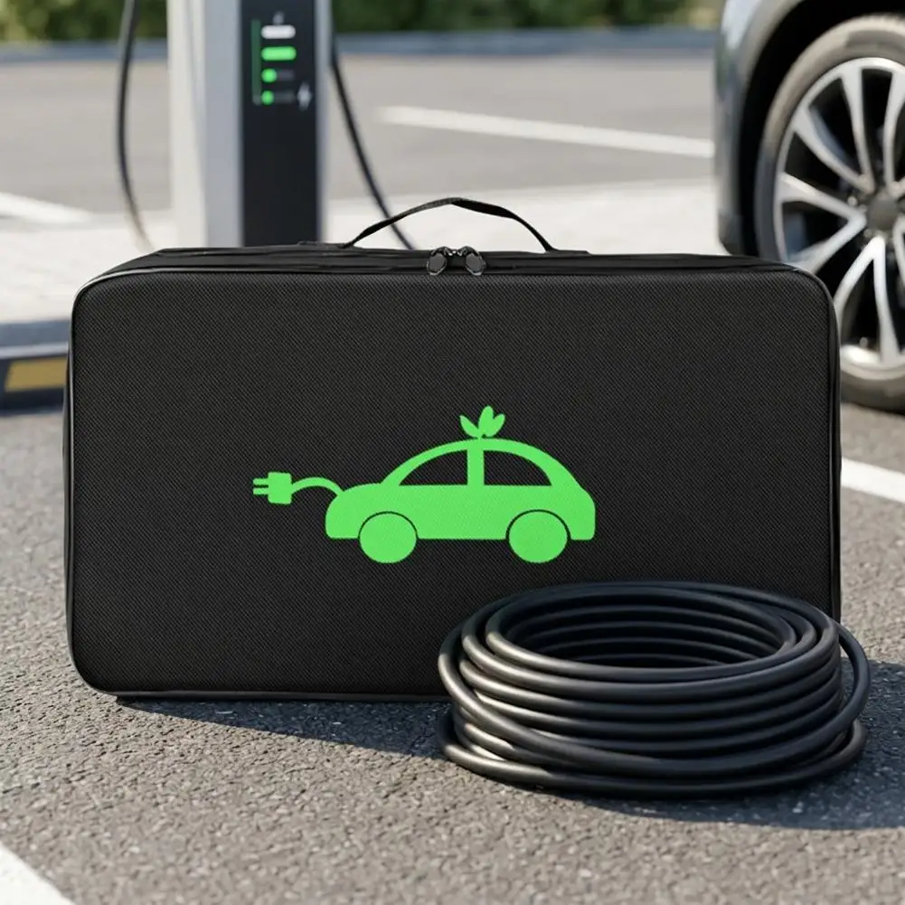 Car Cable Organizer - กระเป๋าเก็บสายจัมเปอร์แบตเตอรี่รถยนต์ไฟฟ้า อุปกรณ์จัดเก็บสายชาร์จและสายไฟสำหรับรถยนต์ไฟฟ้า