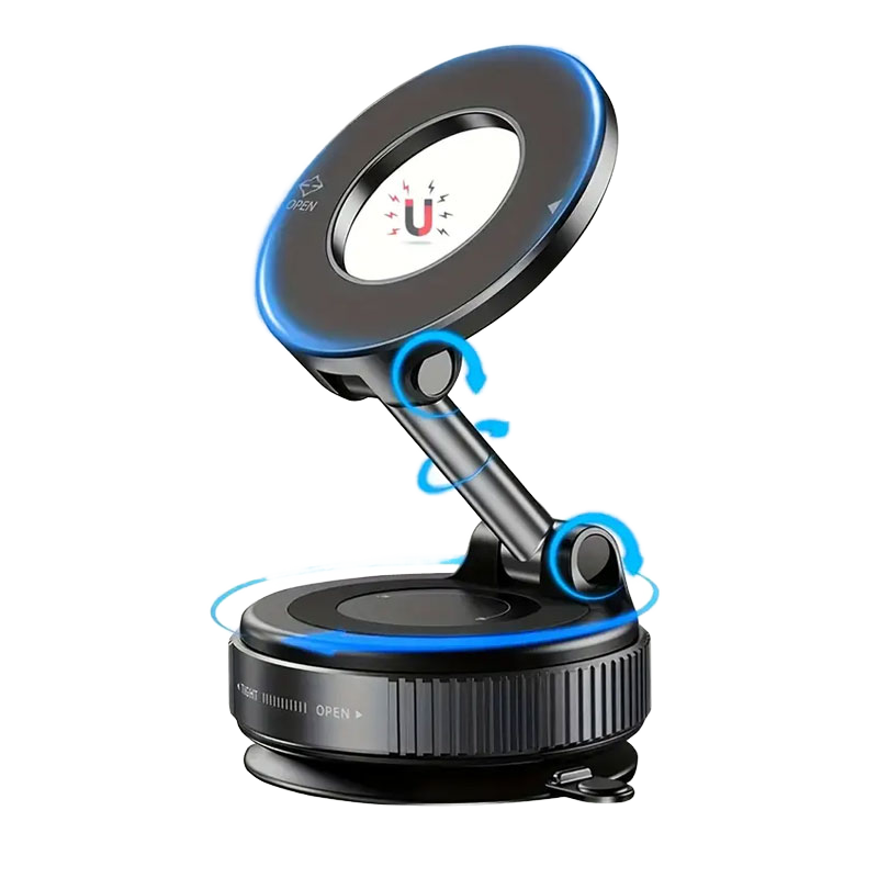Car Vacuum - ที่ยึดโทรศัพท์มือถือแม่เหล็กแรงสูงพร้อมถ้วยดูด ที่ยึดโทรศัพท์ในรถยนต์สำหรับนำทาง ดูดติดแน่นด้วยระบบสุญญากาศ