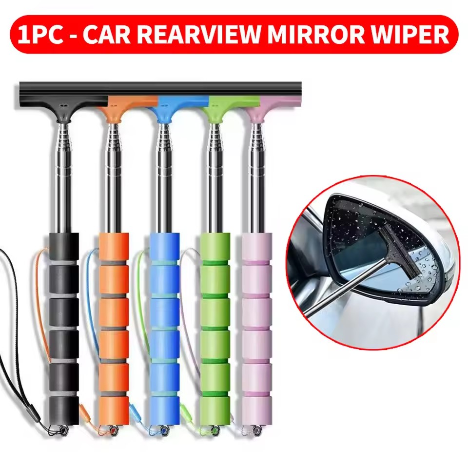 Car Wiper - ที่ปัดน้ำฝนกระจกมองหลังแบบพับเก็บได้ พกพาสะดวก ทำจากยาง สำหรับทำความสะอาด ขจัดน้ำฝน สำหรับอุปกรณ์ตกแต่งรถยนต์