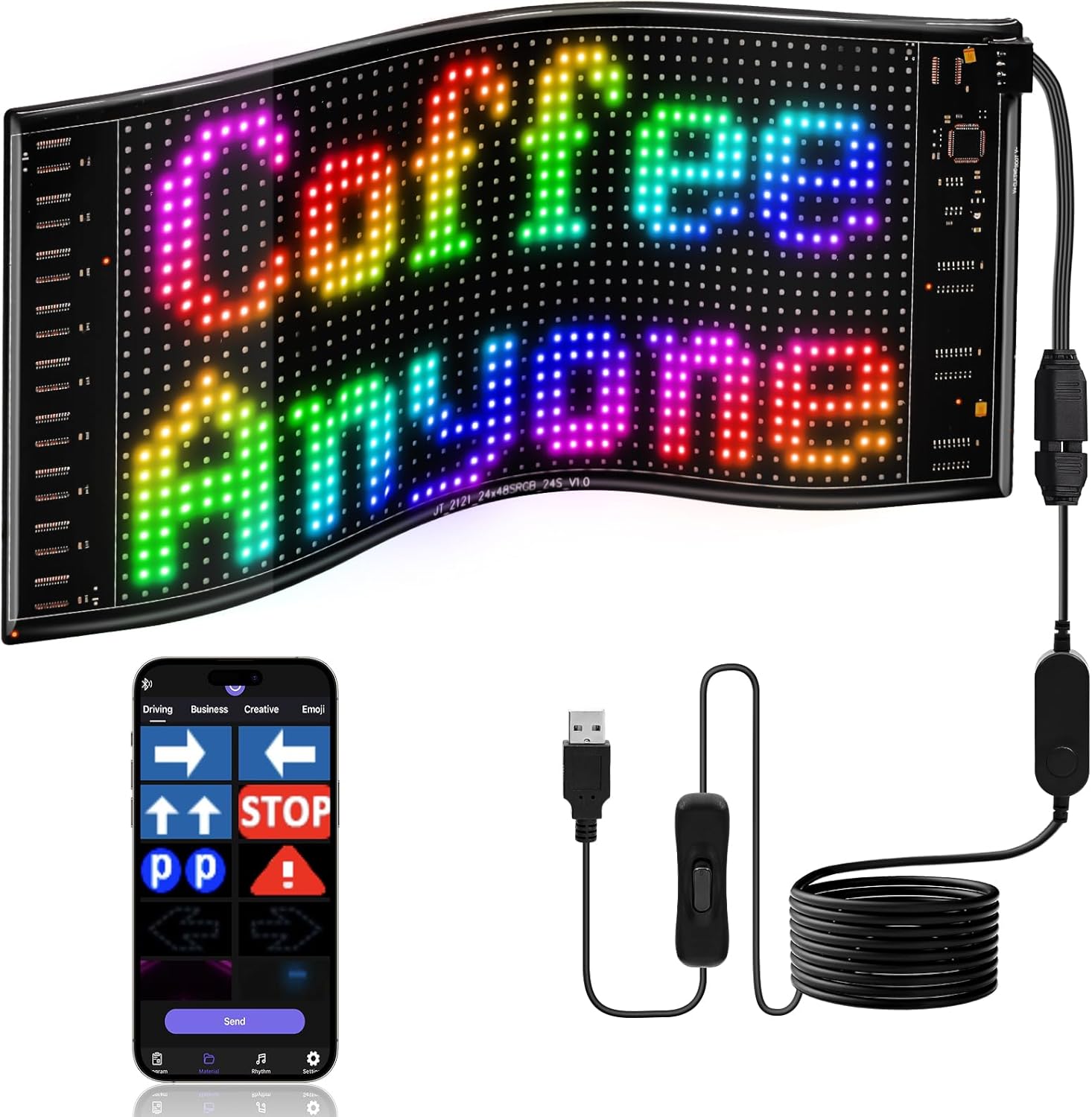 Car Led Light - แผงไฟ LED DIY เมทริกซ์พิกเซล จอแสดงผล LED
