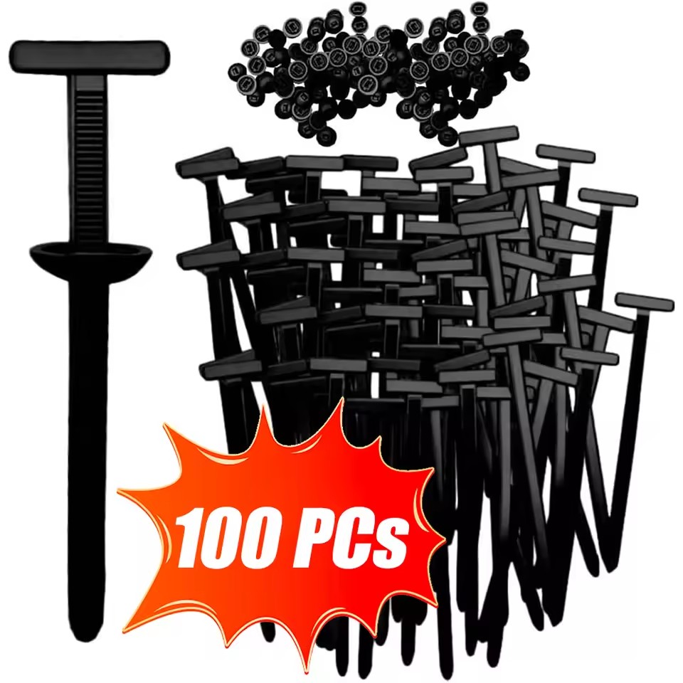 Car Cable Organizer - สายรัดไนลอนอเนกประสงค์แบบมีหัวล็อค - ที่ยึดสายรัดแบบหนาพิเศษพร้อมดีไซน์แบบมีหมุดและปุ่ม สายรัดพลาสติกสำหรับยึดติดอุปกรณ์ต่างๆ ตัวถังรถยนต์