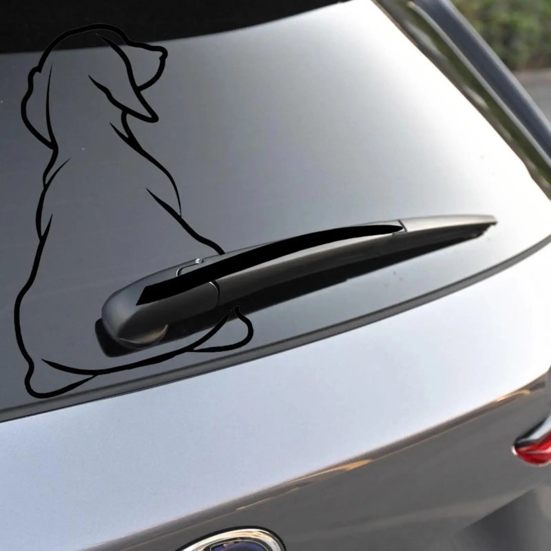 Car Wiper - สติ๊กเกอร์รถส่วนบุคคล Kitty Cat สุนัขตกแต่งหลังใบปัดน้ําฝนสติกเกอร์ Die ตัดรูปลอกตกแต่งรถยนต์