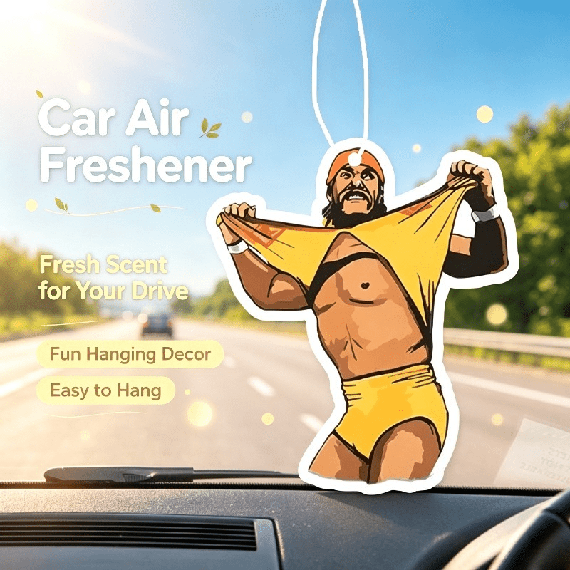 Car Air Freshener - น้ำหอมปรับอากาศในรถยนต์ รูปนักมวยปล้ำสไตล์เรโทร แขวนตกแต่งภายในรถยนต์ ของตกแต่งกระจกมองหลัง ของขวัญ
