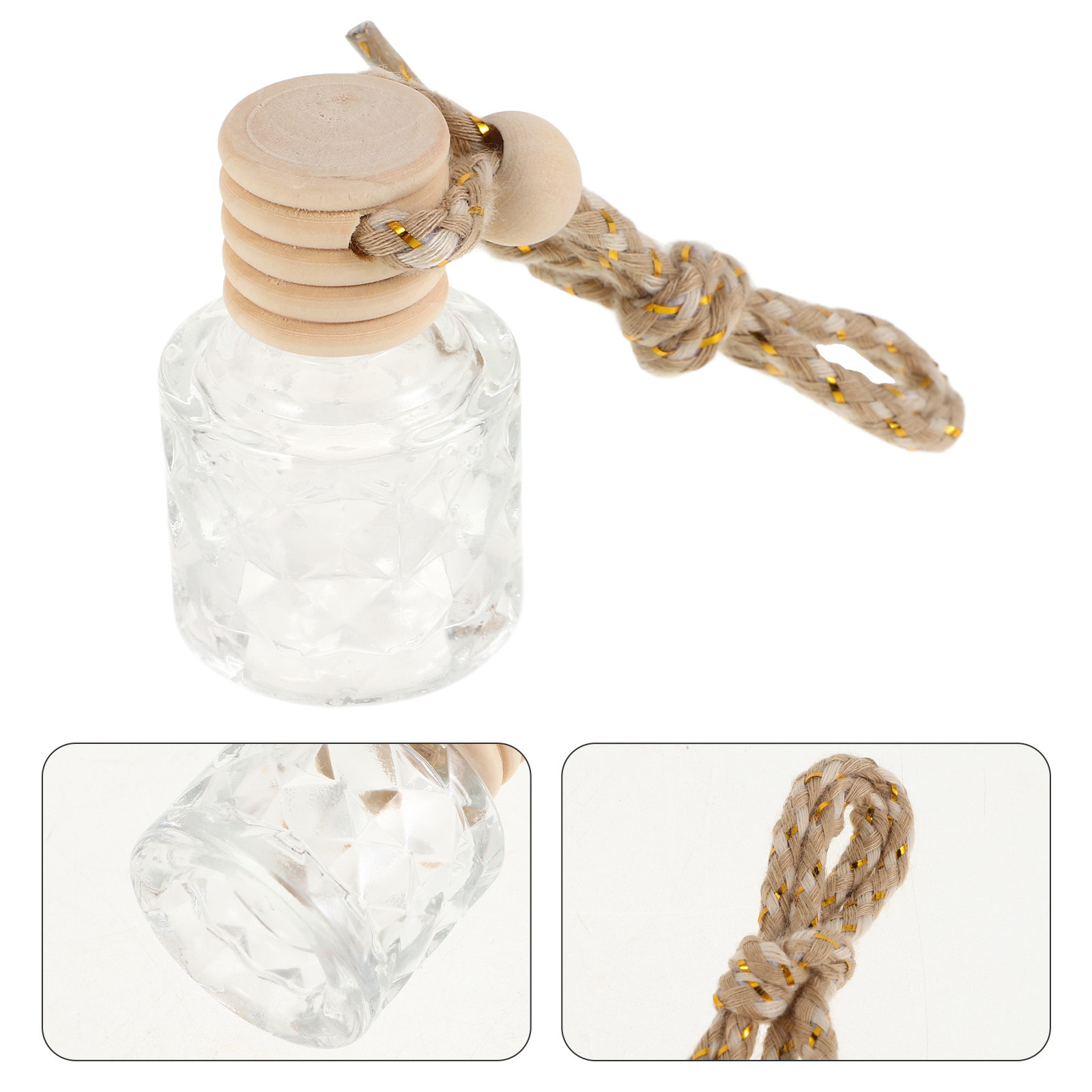 Car Air Freshener - ขวดแก้วใส่น้ำมันหอมระเหย 2 ชิ้น ขวดเติมน้ำหอมสำหรับเดินทาง ฮาโลวีน คริสต์มาส