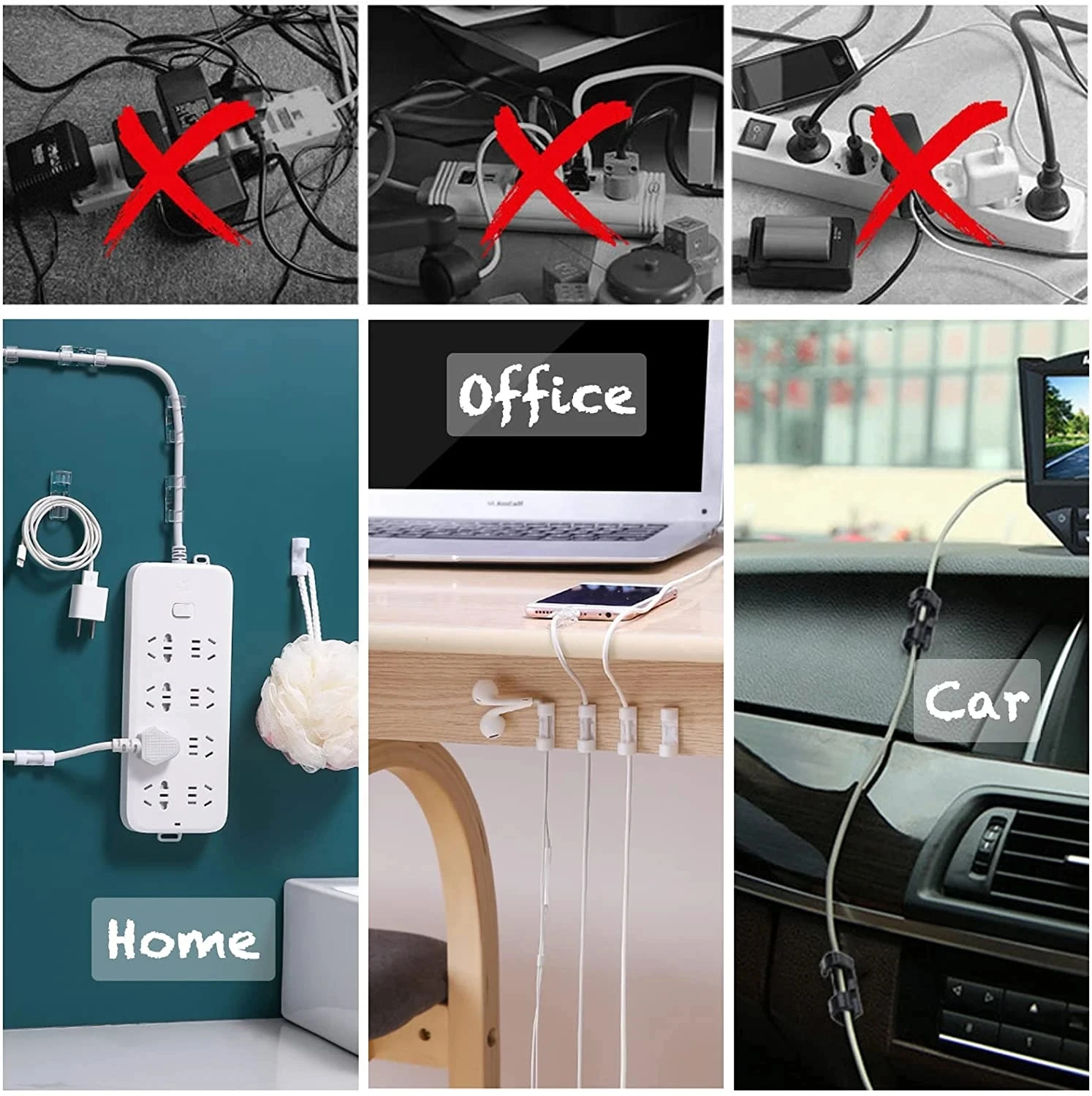 คลิปจัดสายเคเบิล ที่ยึดสายไฟแบ - Car Cable Organizer บทวิจารณ์และราคา