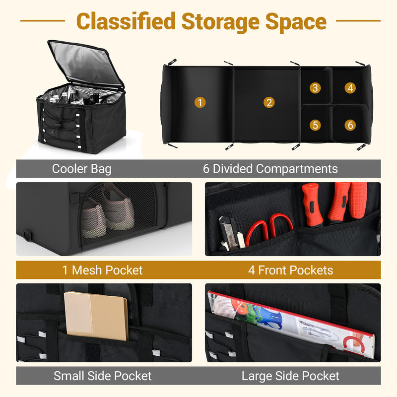 กล่องเก็บของท้ายรถขนาด 18 แกลล - Car Organizer บทวิจารณ์และราคา