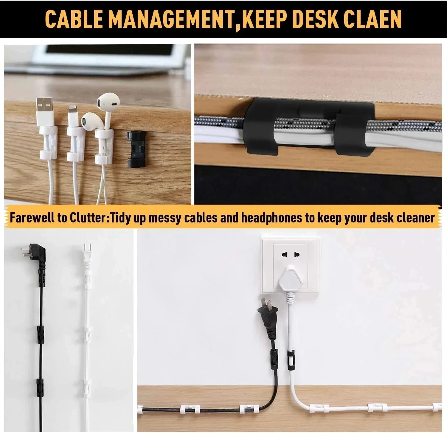 ที่หนีบสายเคเบิลแบบมีกาวในตัว  - Car Cable Organizer บทวิจารณ์และราคา